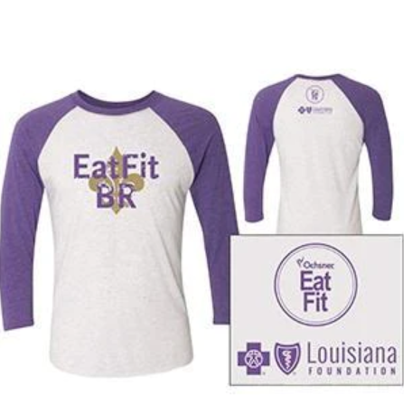 Eat Fit Baton Rouge 3/4 Sleeve Shirt, Purple, large image number 1